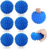 Set van 6 wasballen voor wasmachine, drogerbal, wasbal voor wasmachine, drogerballen voor wasdroger, herbruikbaar, voor het reinigen van huiskleding (blauw)