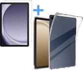 Hoes geschikt voor Samsung Galaxy Tab A9 Tablet hoes - Arara Shockproof Case & screenprotector gehard glas - Transparant