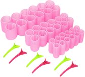 Haarrollers, 36 Stuks Self Grip Hair Rollers en 6 Kunststof Eend Tanden Haarclips, Kappers Krulspelden, Krullen Haar Styling Tool voor Vrouwen, Mannen en Kinderen