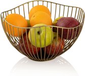 Metalen fruitmand goud rond 25 cm - Fruitschalen/fruitmanden - Draadmand