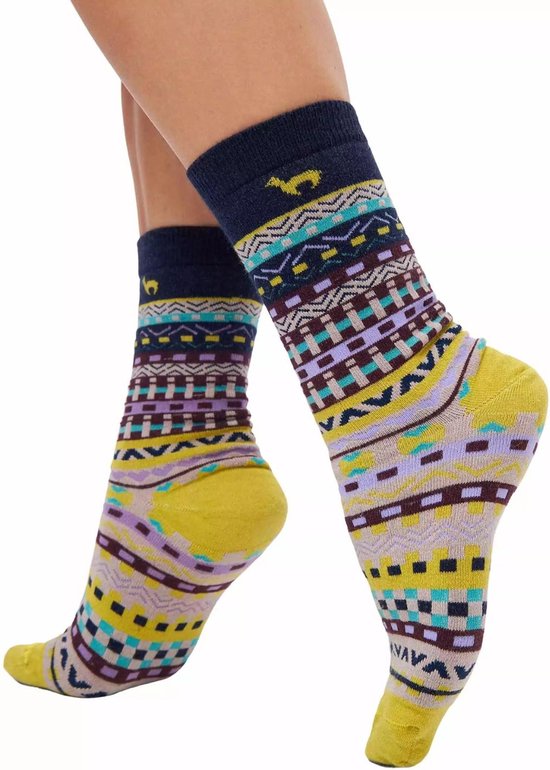 APU KUNTUR - alpaca sokken dames - Dilaya - warme sokken - alpacawol - sokken met motieven - cadeau