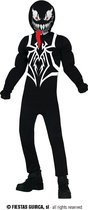 Guirca - Giftige Spinnenheld Venom Kind Kostuum - Zwart - 5 - 6 jaar - Halloween - Verkleedkleding