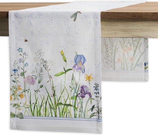 UNI Tischläufer Dunkles grautürkis 45×150 cm - LINUM