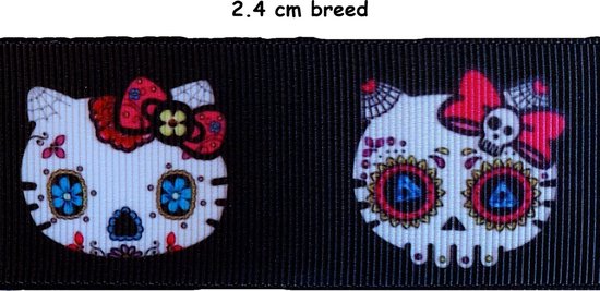 Lint - Grosgrain lint - Skull - 24 mm breed - 5 m - Polyester lint ...
