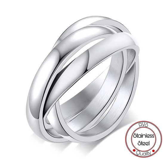 Borasi 3-in-1 Ring | 17 mm | Zilver | Cadeau Voor Haar | Cadeau Voor Vriendin | Cadeau Voor Vrouwen | Cadeau Voor Dames |Moederdag Cadeau | Cadeau voor Moeder | Moederdag Cadeautje