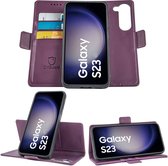Geschikt voor Samsung Galaxy S23 Book Case Hoesje - Uitneembaar Hoesje - Magnetische Sluiting - Portemonnee Paars