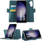 Geschikt voor Samsung Galaxy S23 Plus Book Case Hoesje - Uitneembaar Hoesje - Magnetische Sluiting - Portemonnee Turqoise