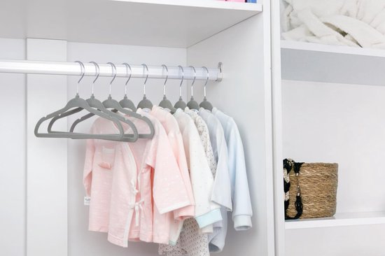 HANGERWORLD 12 Childrens 25Cm Witte Houten Baby Peuter Jas Kleding Hangers Met Broek Rok Clips