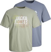 JACK&JONES PLUS JCOMAP SUMMERLOGO TEE SS CREW 2PK MP PLS Heren T-shirt - Maat 6XL