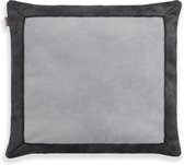 Knit Factory Flint Sierkussen décoratif - kussen carré - Coussin de salon - kussen de canapé - kussen Décoration - Grijs clair - 50x50 cm - kussen carré - kussen super doux en tissu Velours - Housse de coussin avec rembourrage de coussin