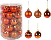 Kerstballen - 34 stuks - Kerstversiering - Kerst - Feestdagen - Versiering - Kerstboom - Oranje - Glitter - Set