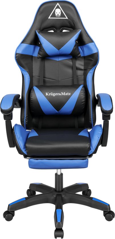 Gamestoel GX-150 Bureaustoel Zwart Blauw met Massagefunctie - Gamestoel - €156,95