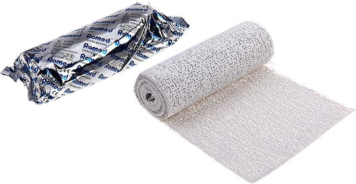 Goedkoopste Romed gipsverband 10cm x 3m - 6 rollen Degros - Wit - Gaas verband met Calcium sulfaat (Gips) - Gipsverband