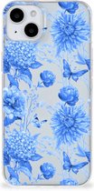 TPU Case voor Geschikt voor iPhone 15 Plus Flowers Blue