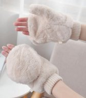 Fluffy wanten Beige - Warme handschoenen - Winter - Fake fur - Hand fashion - Winter collectie vrouwen en Dames