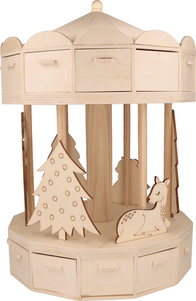 Houten Adventskalender 28x41x28 cm - Artemio