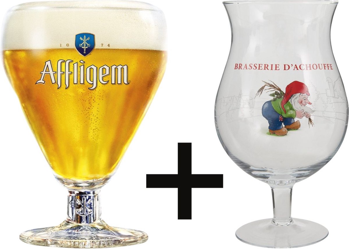 Bierglas Cadeauset – Affligem Bierglas 30 cl & La Chouffe Bierglas 33 cl – Set van 2
