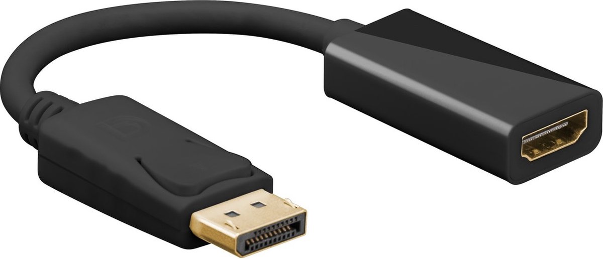 DisplayPort naar HDMI adapter - DP 1.2 / HDMI 2.0 (4K 60Hz) / zwart - 0,10 meter