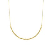 Lucardi - Dames 14 Karaat geelgouden collier diamond cut - Ketting - 14 Karaat Goud - Geelgoud - 45 cm