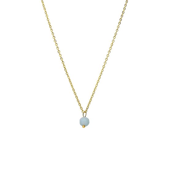 Lucardi femme en acier plaqué or avec amazonite - Collier - Acier - Doré - 45 cm