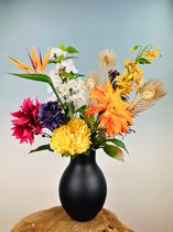 Zijden bloemen boeket “Golden Hour” | 60 cm | Exclusief vaas | Prachtige gedetailleerde bloemen | Jarenlang plezier