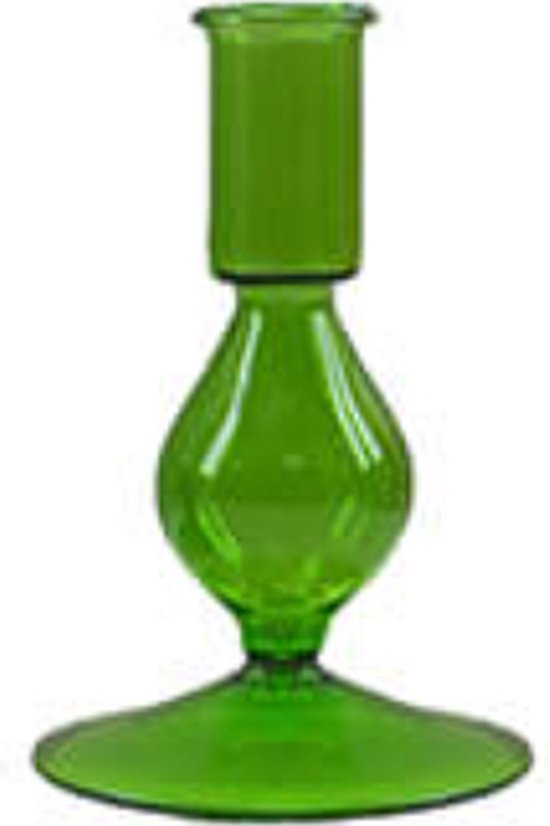 Kandelaars en kaarsenhouders - glazen kandelaar - kleurrijke kandelaar - donker groen - by Mooss - Hoog 30cm