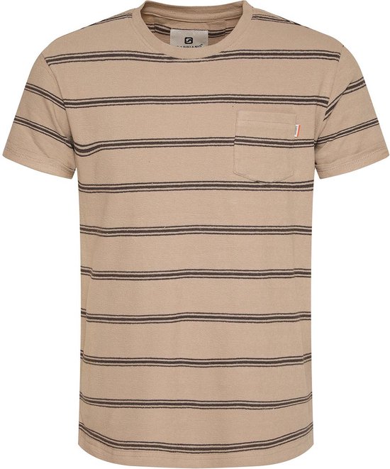 Gabbiano T-shirt T-shirt à rayures 154211 411 Latte Brown Taille Homme - S
