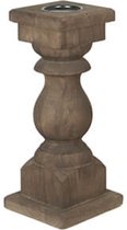 Kandelaars en kaarsenhouders - houten baluster kaarshouder - bruin hout - by Mooss - Hoog 45cm