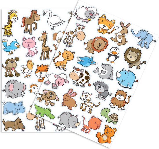 Foto: Stickers grappige dieren cartoonstyle scrapbook hobby diy stickervel 2 1 5 5cm 50 stuks