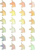 Stickers Holografisch - Eenhoorn Unicorn Regenboog Gradient - Scrapbook Hobby DIY Stickervel - 2.5-1.8cm - 48 Stuks