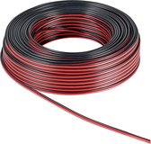 Câble haut-parleur CCA 2 x 1,5mm2 - Zwart/ Rouge - 10 mètres