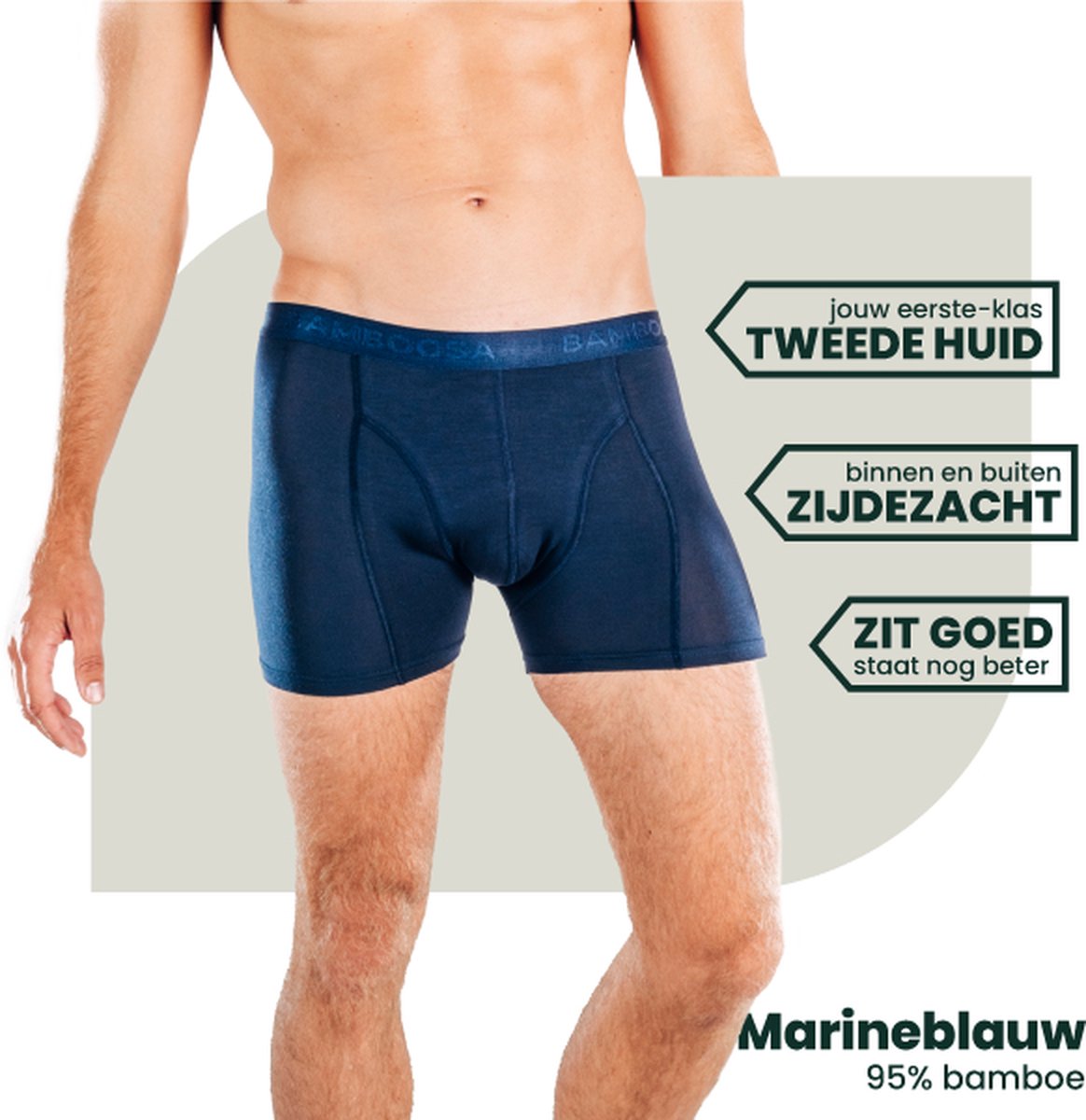 Bamboe Boxershorts | Bamboe Onderbroeken | Anti-zweet Boxershorts | Naadloze Boxershorts | 2 Paar - Marineblauw | Maat: L | Merk: Bamboosa