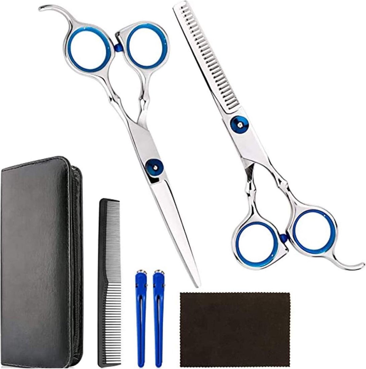 Professionele Haarknipschaar Set Herenkappersschaar met Haarknipschaar Leren Etui