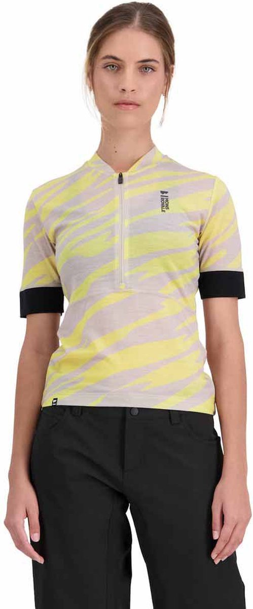 Mons Royale Cadence Korte Mouw Enduro Trui Geel XL Vrouw