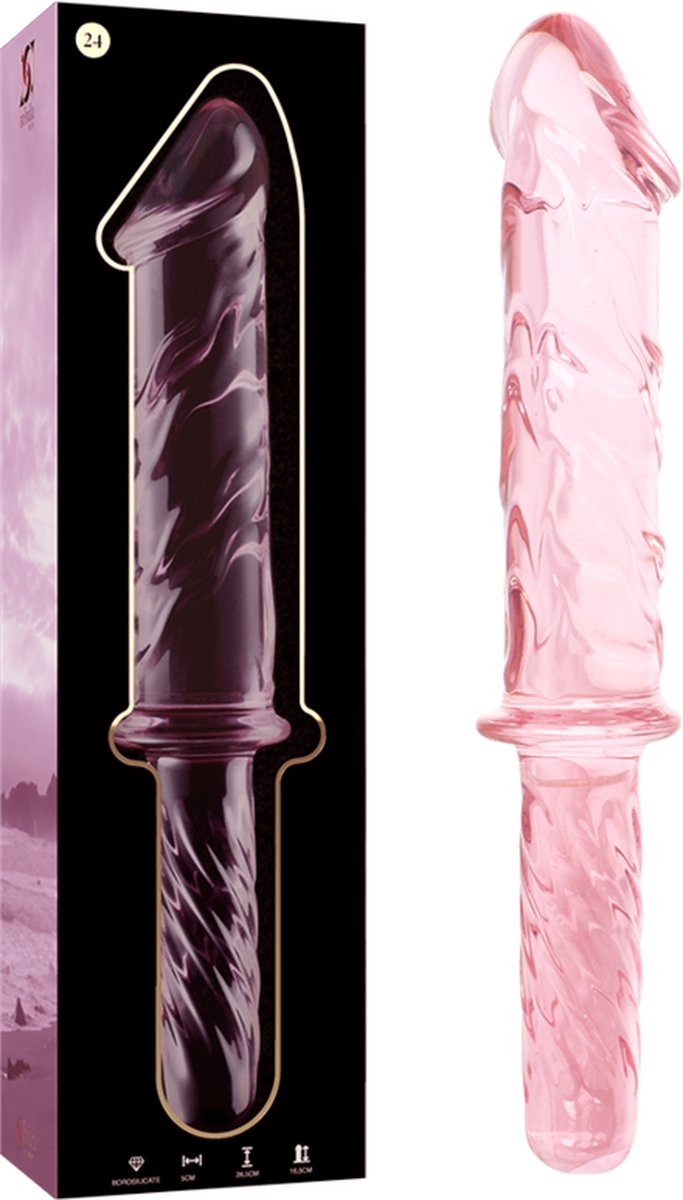 NEBULA SERIES BY IBIZA - MODEL 24 DILDO BOROSILICATE GLASS 28.5 X 5 CM PINK | SEX TOYS | DILDO | GLAZEN DILDO