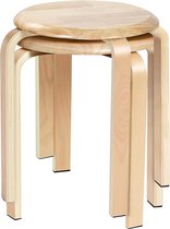 Stapelbare Houten Kruk, Set Van 4, Multifunctionele Bijzettafel Nachtkastje Keukeneiland