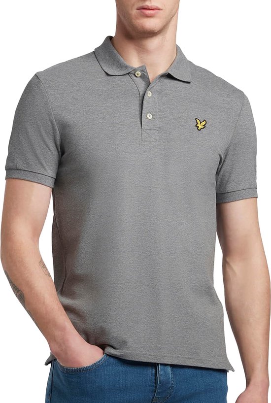 Lyle and Scott - Polo Plain Grijs - Regular-fit - Heren Poloshirt Maat S