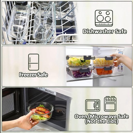 Vershoudbakjes Glas Meal Prep Bakjes 12 Delige Set Luchtdicht BPA Vrij Vershouddoos Van Vrije 1235967264