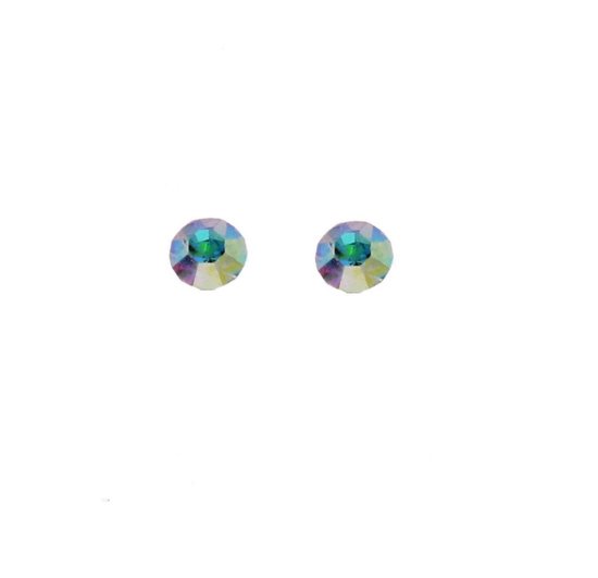 Behave Petites boucles d'oreilles pierre 3.5mm éléments swarovski multi couleur