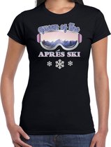 Bellatio Decorations Apres ski t-shirt voor dames - Queen of the apres ski - zwart - skien M