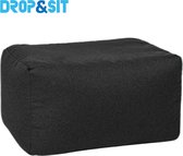 Drop & Sit Poef - Duurzaam - 100% Gerecyclede Petflessen - Zwart - 55x75x45cm - Binnen/Buiten