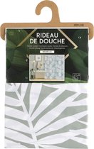 Urban Living Douchegordijn met ringen - wit/grijs - Jungle print - PVC - 180 x 180 cm - wasbaar - Voor bad en douche