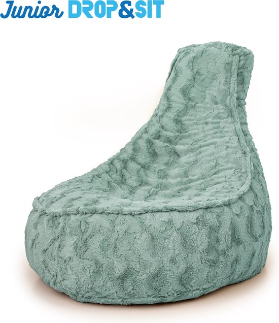 Drop & Sit Stoel Zitzak Bont - Petrol - 100 Liter - Voor Binnen