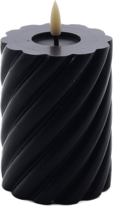 Ambiance Mansion - bougie LED tourbillonnante rustique noir 10x7,5cm