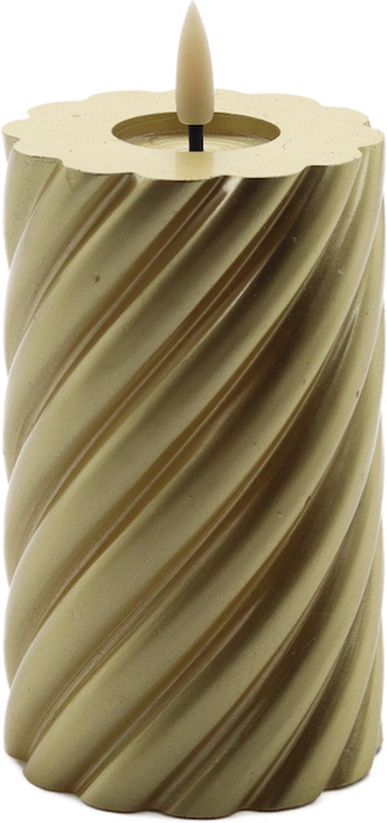 Mansion atmosphere swirl led kaars goud 12,5x7,5cm