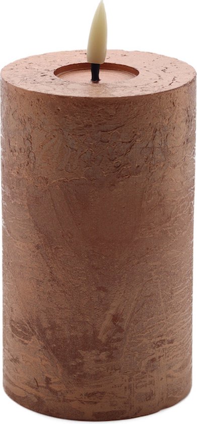 Mansion atmosphere - led kaars rustic copper 12,5x7,5cm