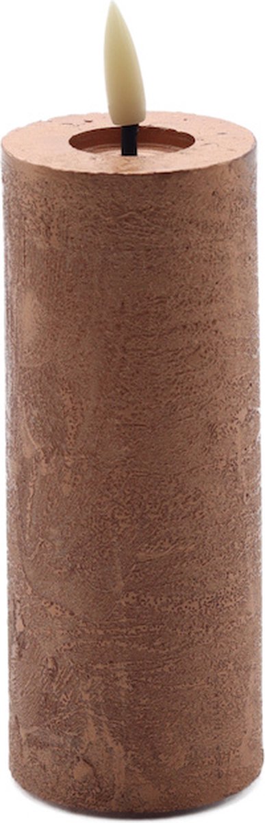led kaars rustic copper 12,5x5cm