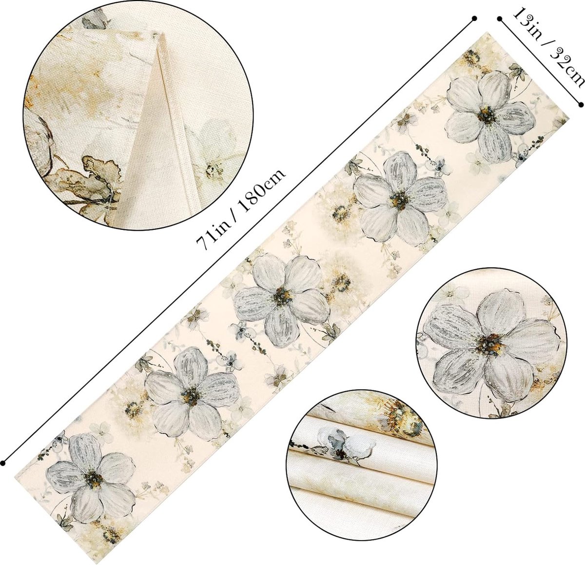 Tafelkleed linnenlook geborduurde decoratie eetkamer serie paardenbloem tafellinnen borduurwerk bloemen ornamenten tafeldecoratie Typ887 mittelkleed 85x85 cm wolwit Tafelkleed linnenlook geborduurde decoratie eetkamer serie paardenbloem tafellinnen borduurwerk bloemen ornamenten tafeldecoratie Typ887 mittelkleed 85x85 cm wolwit