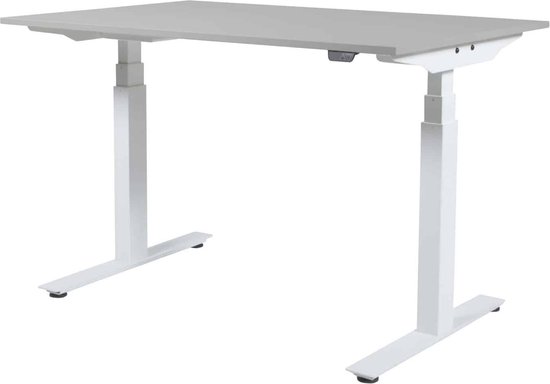 Zit Sta Bureau - Plus Elektrisch 140x80 grijs -alu frame