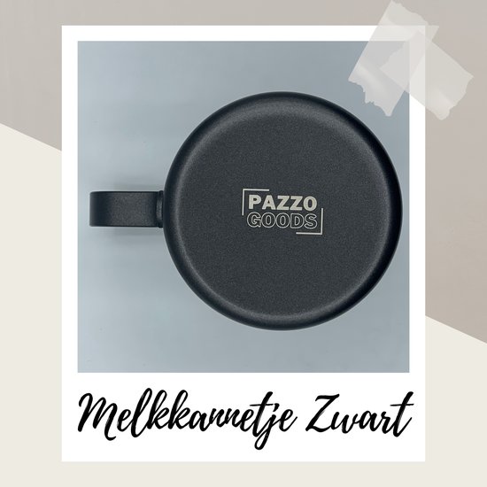 Pazzo Goods - Melkkan - Melkkannetje Opschuim - Zwart - 350 ml - Premium Kwaliteit - RVS - Pazzo Goods